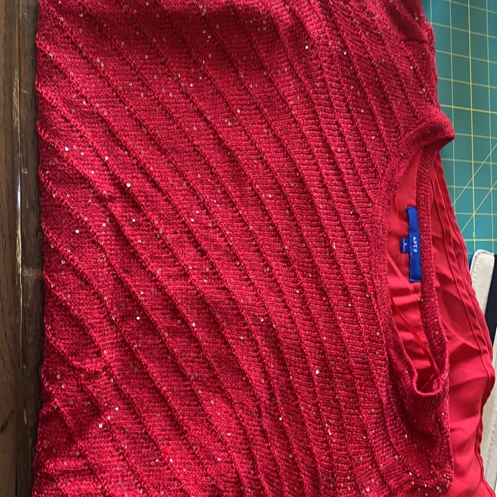 Apt. 9 Red Asymmetrical lined Sweater - Picture 2 of 2